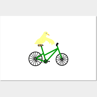 Duck On A Green Bicycle Posters and Art